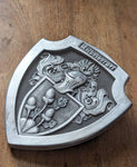 Custom Coat of Arms, 3D Sculpted in a Metal Shield, Mounted or with Foam Backing