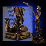 Bronze-coated Cleopatra the Harpist Statue. Oh, and Empress of the Nile