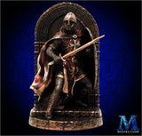 Medieval Knight Bookends - Bronzed Crusader Statue, Guarding Portal (and books)