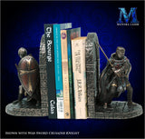 Medieval Knight Bookends - Bronzed Crusader Statue, Guarding Portal (and books)