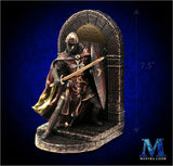 Medieval Knight Bookends - Bronzed Crusader Statue, Guarding Portal (and books)