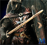 Medieval Knight Bookends - Bronzed Crusader Statue, Guarding Portal (and books)