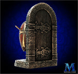 Medieval Knight Bookends - Bronzed Crusader Statue, Guarding Portal (and books)