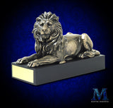 Lion Down on the Job -Personalized Lion Bookend - Lion Sculpture - Lion Award - Lion Trophy - Cold-Cast Bronze with Free Engraving!