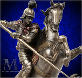 Statue of St George Slaying the Dragon (Mounted), Cold-Cast Bronze Finish, with Custom-Engraved Base