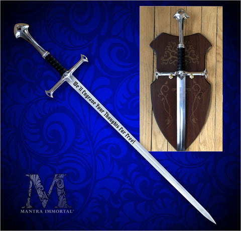 Elven Knight's Hand-and-a-Half Sword with Display Plaque