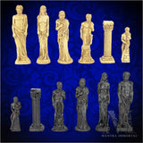 Enormous Greek Pantheon Chess Set w/ Stone-Cast Chess Pieces and Optional Personalization