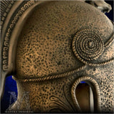 Oversized Macedonian Helmet with Cold-Cast Bronze Finish on Museum Mount Stand - with Optional Custom-Engraving