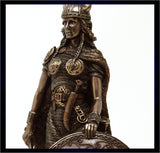 Lagertha, bronze viking shield-maiden statue, 11 inches tall, with optional personalization