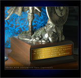 Lagertha, bronze viking shield-maiden statue, 11 inches tall, with optional personalization