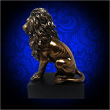 Personalized lion bookend / sculpture - cold-cast bronze with marble base and free custom engraving!