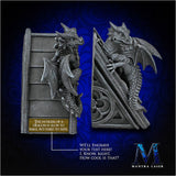 Dragon's-eve: customizable gothic-cathedral bookends with free text engraving