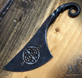 Personalized, Viking-Style Neck Knife with Celtic-Embossed Leather Sheath and Free Custom Engraving!