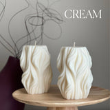 Huge Wave Stripe Column Candle