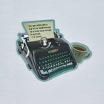 Book Themed Sticker / Typewriter and Tea Cup / C.S. Lewis