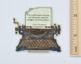 Book Themed Sticker / Vintage Typewriter / Hemingway /