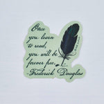 Book Themed Sticker / Frederick Douglas quill