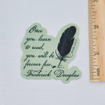 Book Themed Sticker / Frederick Douglas quill