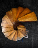 Spiral Library Stairs Sculpture, Crafted in Mahogany