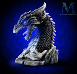 Horned Obsidian Dragon Bust (LED)