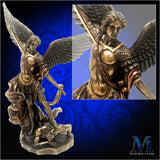 Bronzed St. Michael the Archangel Taking Lucifer Down