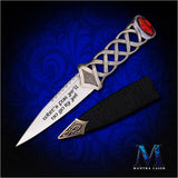 SALE! Custom Engraved Scottish Dagger - Sgian Dubh, Red - Celtic Style