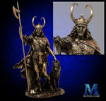 Personalized Bronzed Statue of Loki, Viking God of Mischief and Pain-in-the-Avengers'-Arse, 14" Tall, with Optional Personalized Base