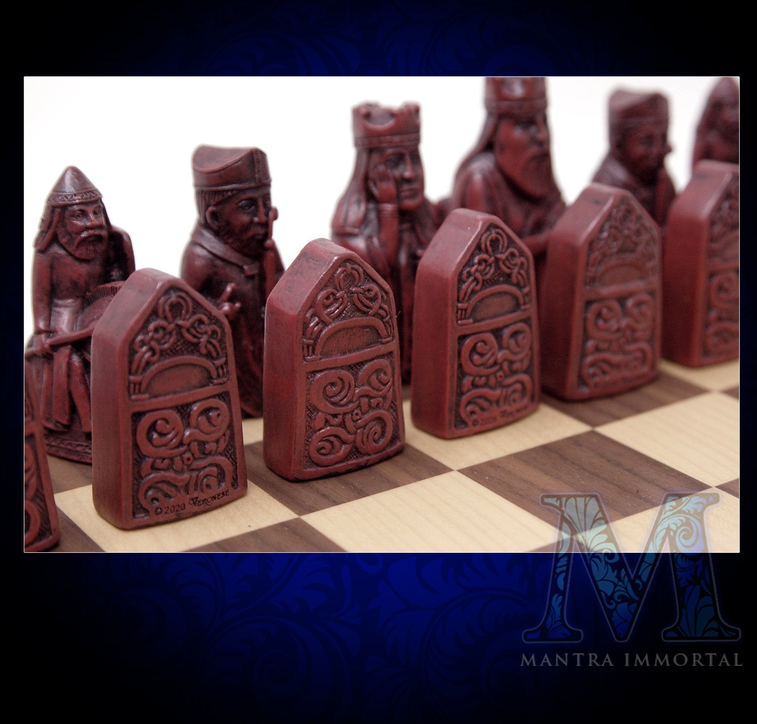 Personalized Chess Set with Historical Isle of Lewis Reproduction