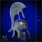 Mini Greek Spartan Helmet - Ironwork Style - with Stand and Optional Engraving