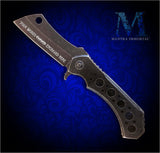 The Dexter - Custom-Engraved Knife - Enormous 10" Cleaver Folder, Heavy Duty All-Purpose Knife - Personalized