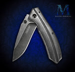 Personalized Kershaw Knife - Stainless Steel Filter Framelock BlackWash Knife w/ Free *Deep* Engraving