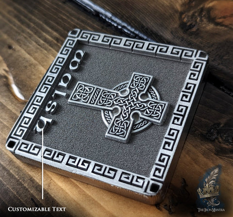 Personalized Celtic Cross Tribute Square with Optional Coaster Conversion